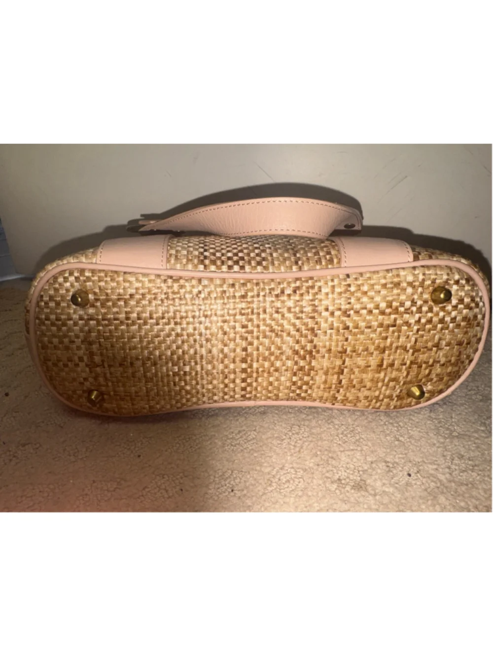 Chloe Tote Bag One Size Beige and Tan Woven Leather